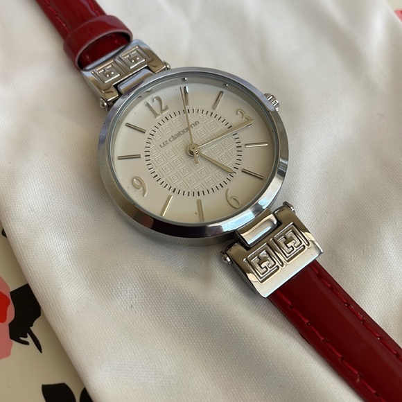 Liz Claiborne Red Leather Watch - Picture 3 of 8
